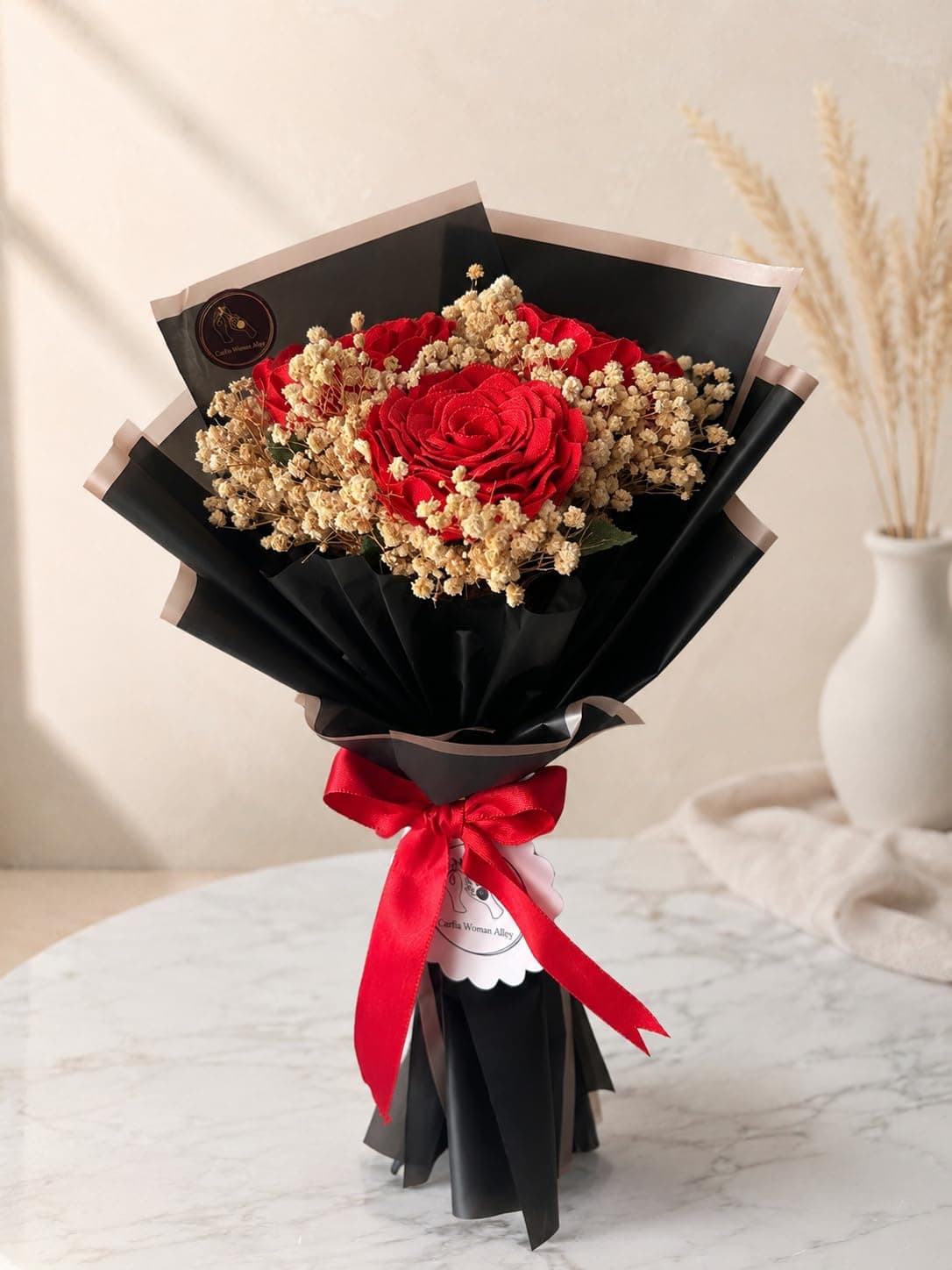 Ribbon Red Rose Bouquet (with Light)